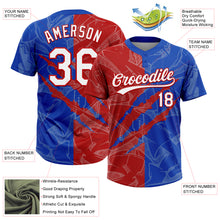 Загрузить изображение в средство просмотра галереи, Custom Graffiti Pattern White Thunder Blue-Red 3D Scratch Two-Button Unisex Softball Jersey
