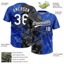 Загрузить изображение в средство просмотра галереи, Custom Graffiti Pattern White Thunder Blue-Black 3D Scratch Two-Button Unisex Softball Jersey
