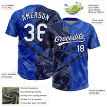 Загрузить изображение в средство просмотра галереи, Custom Graffiti Pattern White Thunder Blue-Navy 3D Scratch Two-Button Unisex Softball Jersey
