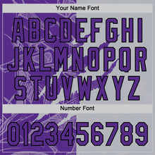 Загрузить изображение в средство просмотра галереи, Custom Graffiti Pattern Purple Gray-Black 3D Scratch Two-Button Unisex Softball Jersey
