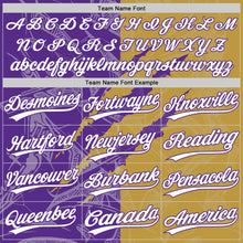 Загрузить изображение в средство просмотра галереи, Custom Graffiti Pattern White Old Gold-Purple 3D Scratch Two-Button Unisex Softball Jersey
