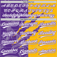 Загрузить изображение в средство просмотра галереи, Custom Graffiti Pattern White Gold-Purple 3D Scratch Two-Button Unisex Softball Jersey

