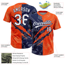 Загрузить изображение в средство просмотра галереи, Custom Graffiti Pattern White Orange-Navy 3D Scratch Two-Button Unisex Softball Jersey
