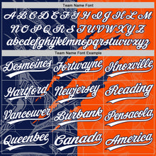Загрузить изображение в средство просмотра галереи, Custom Graffiti Pattern White Orange-Navy 3D Scratch Two-Button Unisex Softball Jersey
