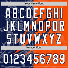 Загрузить изображение в средство просмотра галереи, Custom Graffiti Pattern White Orange-Navy 3D Scratch Two-Button Unisex Softball Jersey
