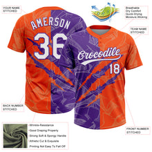 Загрузить изображение в средство просмотра галереи, Custom Graffiti Pattern White Orange-Purple 3D Scratch Two-Button Unisex Softball Jersey
