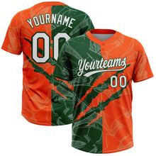 Загрузить изображение в средство просмотра галереи, Custom Graffiti Pattern White Orange-Green 3D Scratch Two-Button Unisex Softball Jersey

