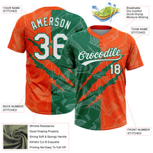 Загрузить изображение в средство просмотра галереи, Custom Graffiti Pattern White Orange-Kelly Green 3D Scratch Two-Button Unisex Softball Jersey
