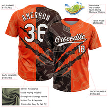 Загрузить изображение в средство просмотра галереи, Custom Graffiti Pattern White Orange-Brown 3D Scratch Two-Button Unisex Softball Jersey
