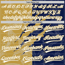 Загрузить изображение в средство просмотра галереи, Custom Graffiti Pattern White Navy-Old Gold 3D Scratch Two-Button Unisex Softball Jersey
