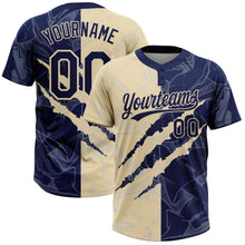 Загрузить изображение в средство просмотра галереи, Custom Graffiti Pattern Navy-Cream 3D Scratch Two-Button Unisex Softball Jersey
