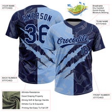 Загрузить изображение в средство просмотра галереи, Custom Graffiti Pattern Navy-Light Blue 3D Scratch Two-Button Unisex Softball Jersey
