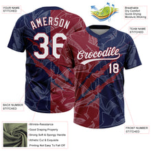 Загрузить изображение в средство просмотра галереи, Custom Graffiti Pattern White Navy-Crimson 3D Scratch Two-Button Unisex Softball Jersey
