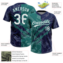 Загрузить изображение в средство просмотра галереи, Custom Graffiti Pattern White Navy-Teal 3D Scratch Two-Button Unisex Softball Jersey
