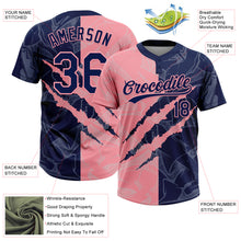 Загрузить изображение в средство просмотра галереи, Custom Graffiti Pattern Navy-Medium Pink 3D Scratch Two-Button Unisex Softball Jersey
