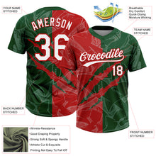 Загрузить изображение в средство просмотра галереи, Custom Graffiti Pattern White Green-Red 3D Scratch Two-Button Unisex Softball Jersey

