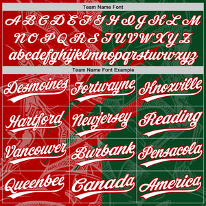 Custom Graffiti Pattern White Green-Red 3D Scratch Two-Button Unisex Softball Jersey