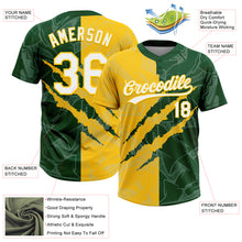 Загрузить изображение в средство просмотра галереи, Custom Graffiti Pattern White Green-Yellow 3D Scratch Two-Button Unisex Softball Jersey
