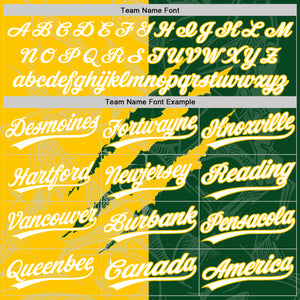 Custom Graffiti Pattern White Green-Yellow 3D Scratch Two-Button Unisex Softball Jersey