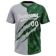 Загрузить изображение в средство просмотра галереи, Custom Graffiti Pattern White Green-Gray 3D Scratch Two-Button Unisex Softball Jersey
