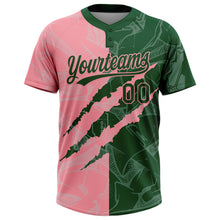 Загрузить изображение в средство просмотра галереи, Custom Graffiti Pattern Green-Medium Pink 3D Scratch Two-Button Unisex Softball Jersey
