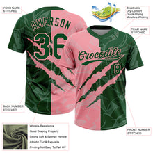 Загрузить изображение в средство просмотра галереи, Custom Graffiti Pattern Green-Medium Pink 3D Scratch Two-Button Unisex Softball Jersey
