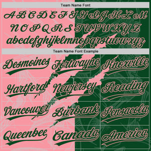 Custom Graffiti Pattern Green-Medium Pink 3D Scratch Two-Button Unisex Softball Jersey