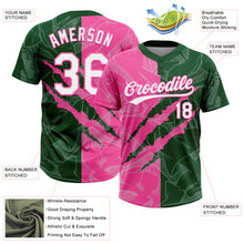 Загрузить изображение в средство просмотра галереи, Custom Graffiti Pattern White Green-Pink 3D Scratch Two-Button Unisex Softball Jersey
