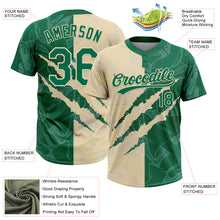 Загрузить изображение в средство просмотра галереи, Custom Graffiti Pattern Kelly Green-Cream 3D Scratch Two-Button Unisex Softball Jersey

