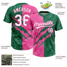 Загрузить изображение в средство просмотра галереи, Custom Graffiti Pattern White Kelly Green-Pink 3D Scratch Two-Button Unisex Softball Jersey
