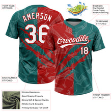 Загрузить изображение в средство просмотра галереи, Custom Graffiti Pattern White Teal-Red 3D Scratch Two-Button Unisex Softball Jersey
