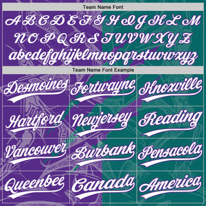 Custom Graffiti Pattern White Teal-Purple 3D Scratch Two-Button Unisex Softball Jersey
