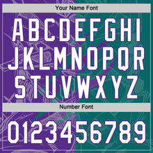 Загрузить изображение в средство просмотра галереи, Custom Graffiti Pattern White Teal-Purple 3D Scratch Two-Button Unisex Softball Jersey
