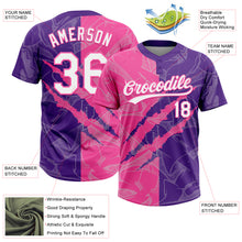 Загрузить изображение в средство просмотра галереи, Custom Graffiti Pattern White Purple-Pink 3D Scratch Two-Button Unisex Softball Jersey
