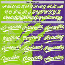Загрузить изображение в средство просмотра галереи, Custom Graffiti Pattern White Purple-Neon Green 3D Scratch Two-Button Unisex Softball Jersey
