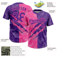 Загрузить изображение в средство просмотра галереи, Custom Graffiti Pattern Purple-Pink 3D Scratch Two-Button Unisex Softball Jersey
