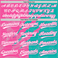 Загрузить изображение в средство просмотра галереи, Custom Graffiti Pattern White Aqua-Pink 3D Scratch Two-Button Unisex Softball Jersey
