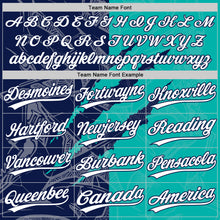 Загрузить изображение в средство просмотра галереи, Custom Graffiti Pattern White Aqua-Navy 3D Scratch Two-Button Unisex Softball Jersey

