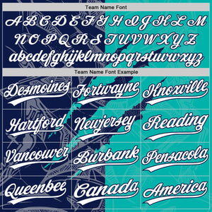 Custom Graffiti Pattern White Aqua-Navy 3D Scratch Two-Button Unisex Softball Jersey