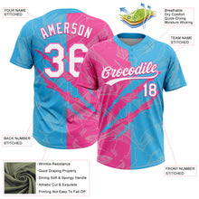 Загрузить изображение в средство просмотра галереи, Custom Graffiti Pattern White Sky Blue-Pink 3D Scratch Two-Button Unisex Softball Jersey
