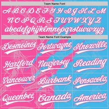Загрузить изображение в средство просмотра галереи, Custom Graffiti Pattern White Sky Blue-Pink 3D Scratch Two-Button Unisex Softball Jersey
