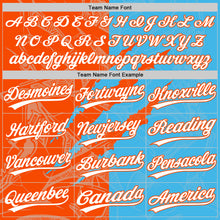 Загрузить изображение в средство просмотра галереи, Custom Graffiti Pattern White Sky Blue-Orange 3D Scratch Two-Button Unisex Softball Jersey
