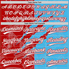 Загрузить изображение в средство просмотра галереи, Custom Graffiti Pattern White Sky Blue-Red 3D Scratch Two-Button Unisex Softball Jersey
