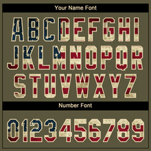 Загрузить изображение в средство просмотра галереи, Custom Olive Vintage USA Flag-Cream Salute To Service Camo Raglan Sleeves Two-Button Unisex Softball Jersey
