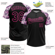 Загрузить изображение в средство просмотра галереи, Custom Black Pink Pattern Salute To Service Camo Raglan Sleeves Two-Button Unisex Softball Jersey
