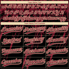 Загрузить изображение в средство просмотра галереи, Custom Black Crimson-Cream Distressed Scratch Brush Stroke Star Raglan Sleeves Two-Button Unisex Softball Jersey
