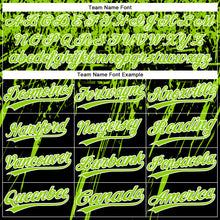 Загрузить изображение в средство просмотра галереи, Custom Black Neon Green-White Distressed Scratch Brush Stroke Star Raglan Sleeves Two-Button Unisex Softball Jersey
