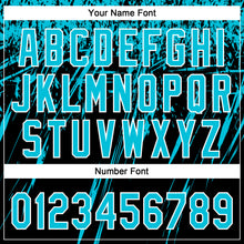 Загрузить изображение в средство просмотра галереи, Custom Black Lakes Blue-White Distressed Scratch Brush Stroke Star Raglan Sleeves Two-Button Unisex Softball Jersey
