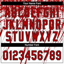 Загрузить изображение в средство просмотра галереи, Custom White Red-Black Distressed Scratch Brush Stroke Star Raglan Sleeves Two-Button Unisex Softball Jersey
