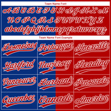 Charger l'image dans la galerie, Custom Red Royal-White Stars &amp; Stripes Raglan Sleeves Two-Button Unisex Softball Jersey
